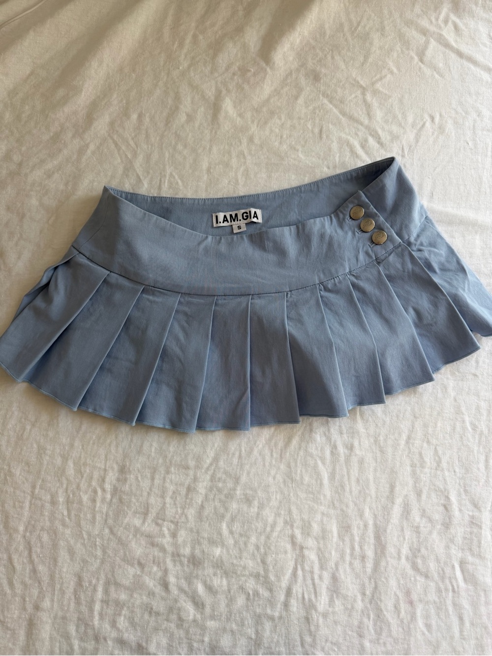 I.AM.GIA Remini Pleated Micro Mini Skirt Blue - Picture 3 of 12